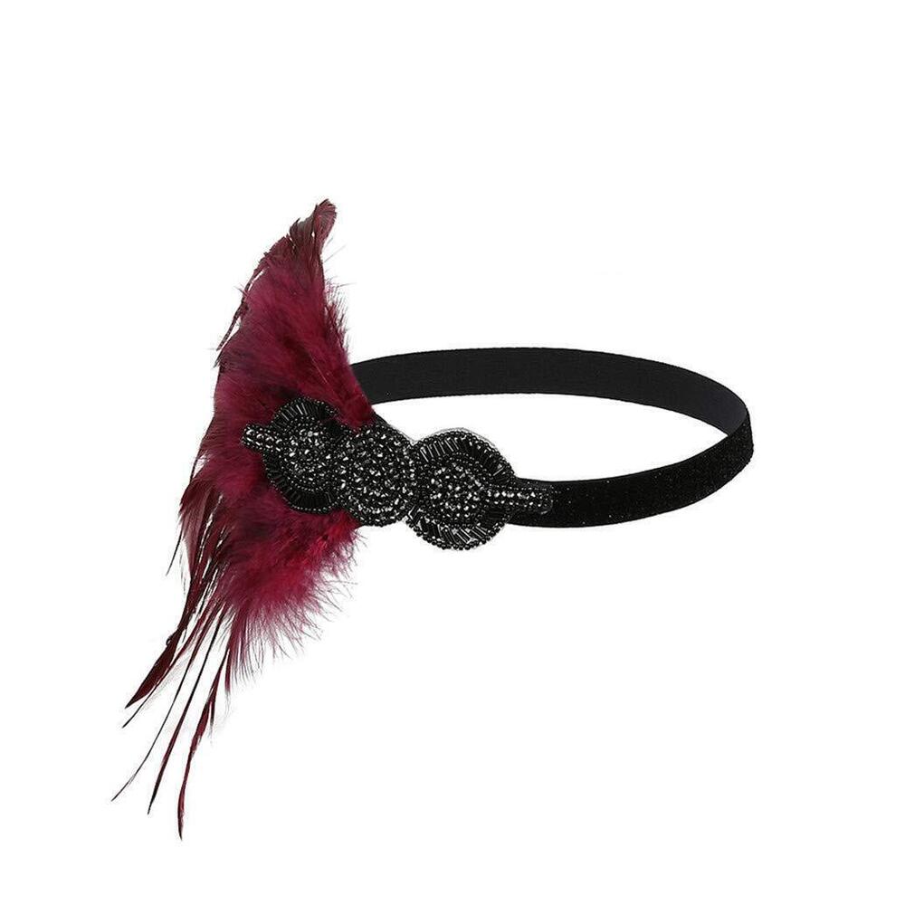 9112 Flapper Feather Headband 1920s Art Deco Roaring 20s Great Gatsby